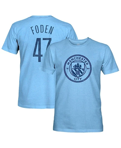 1863FC Men's Phil Foden Sky Blue Manchester City Player Name Number Twisted Tri-Blend Slub T-Shirt