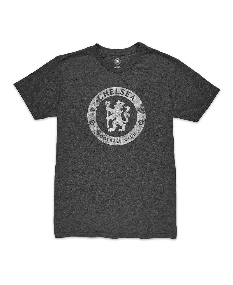 1863FC Men's Heather Black Chelsea Mono Badge Tri-Blend T-Shirt