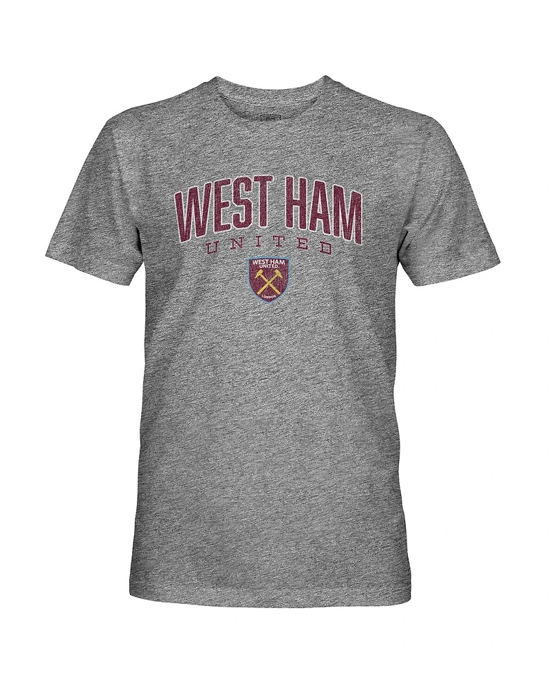 1863FC Men's Heather Gray West Ham United Wordmark Tri-Blend T-Shirt