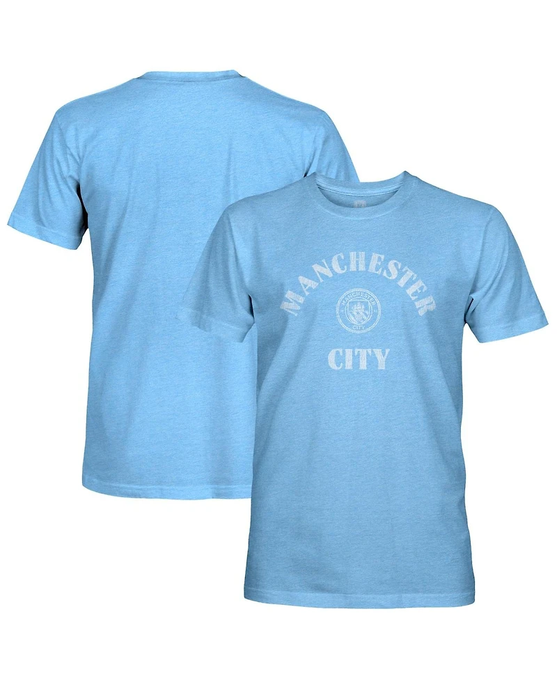 1863FC Men's Sky Blue Manchester City Team Arch Retro Tri-Blend T-Shirt