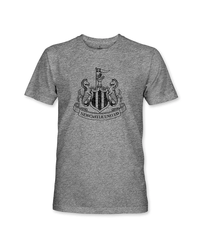 1863FC Men's Heather Gray Newcastle United Mono Badge Tri-Blend T-Shirt