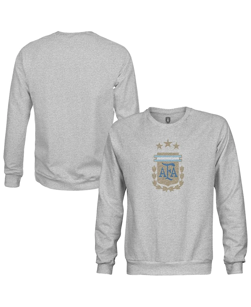 1863FC Men's Heather Gray Argentina National Team Pullover Crewneck Sweatshirt