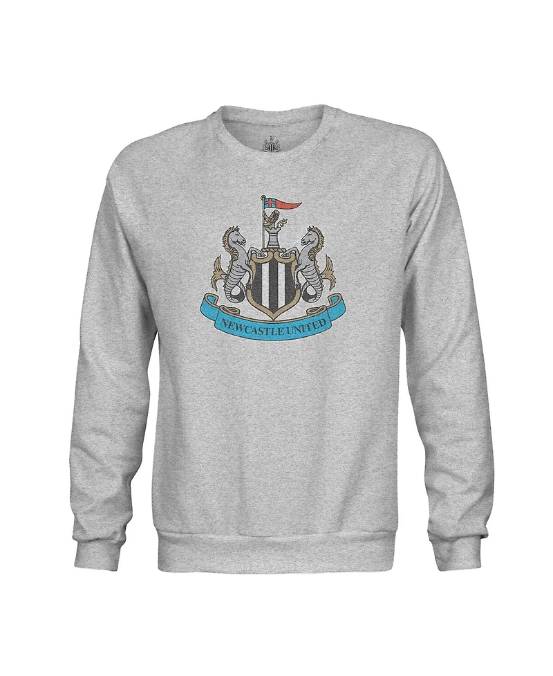 1863FC Men's Heather Gray Newcastle United Color Badge Pullover Sweatshirt