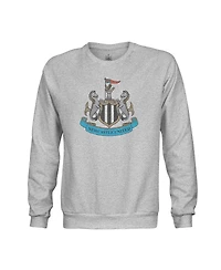 1863FC Men's Heather Gray Newcastle United Color Badge Pullover Sweatshirt