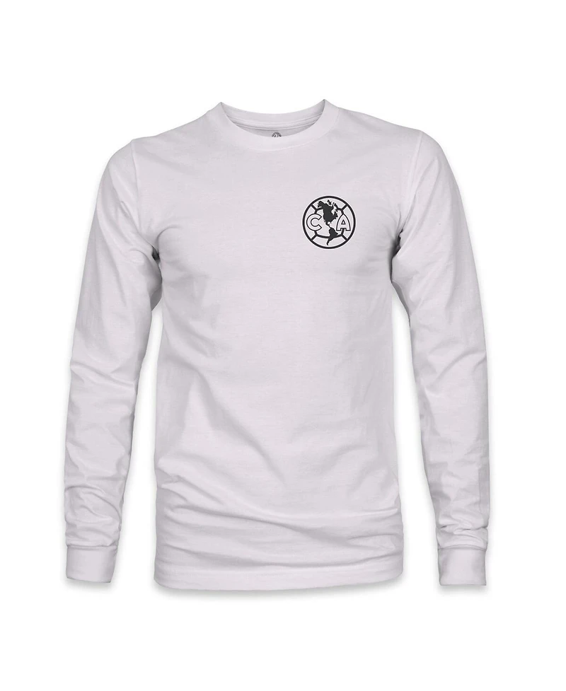 1863FC Men's Gray Club America Back Team Arch Long Sleeve T-Shirt