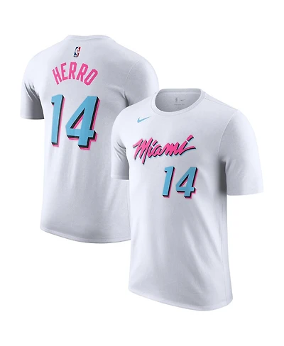 Nike Men's Tyler Herro White Miami Heat City Vice Name Number T-Shirt
