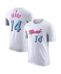 Nike Men's Tyler Herro White Miami Heat City Vice Name Number T-Shirt