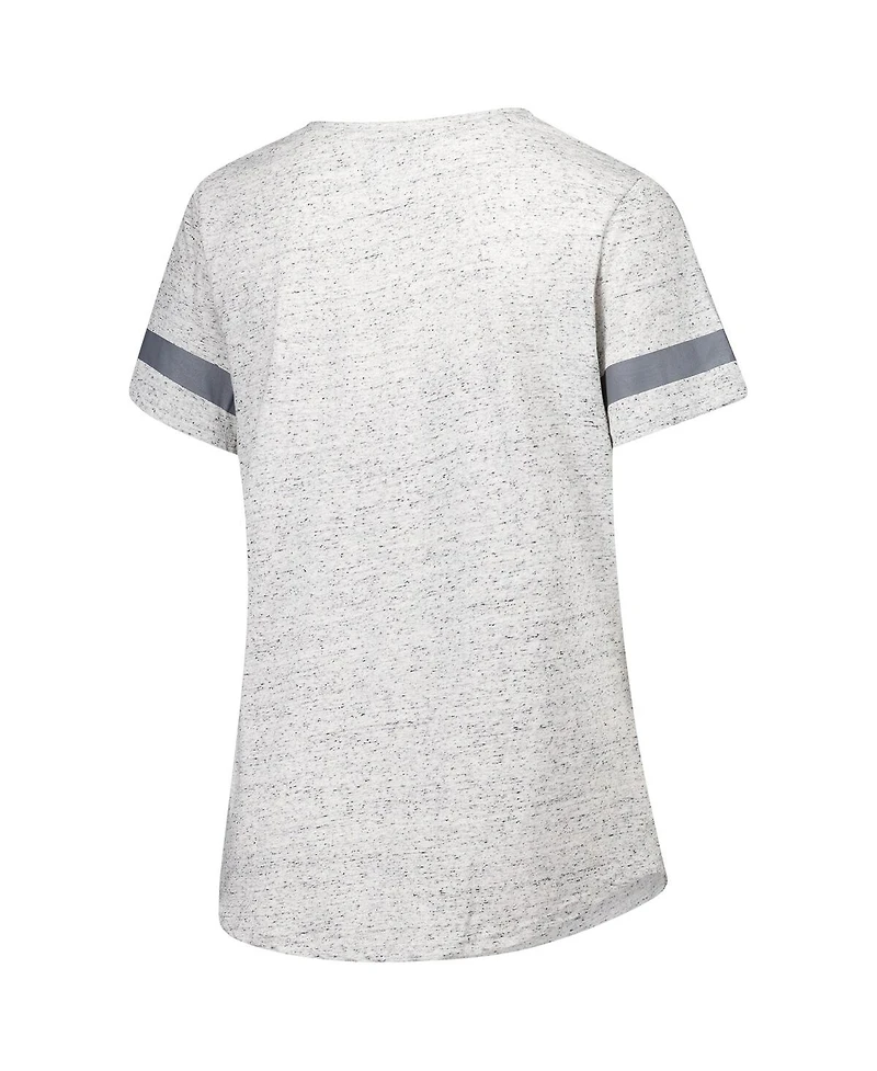 Fanatics Women's Heather Gray Florida State Seminoles Plus Lace-Up V-Neck T-Shirt