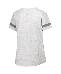 Fanatics Women's Heather Gray Florida State Seminoles Plus Lace-Up V-Neck T-Shirt