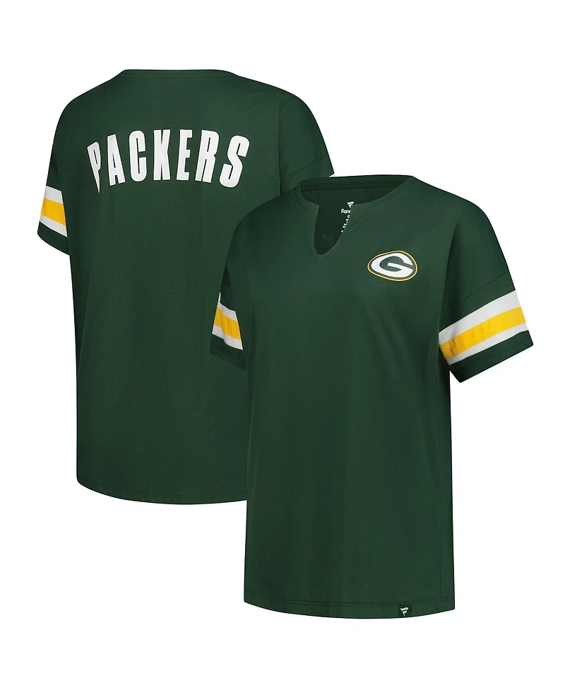 Fanatics Women's Green Bay Packers Plus Redzone Notch Neck T-Shirt