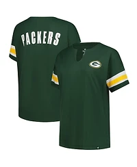 Fanatics Women's Green Bay Packers Plus Redzone Notch Neck T-Shirt