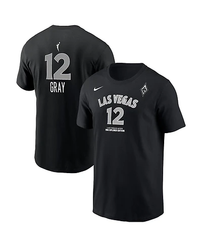 Nike Men's Chelsea Gray Black Las Vegas Aces Explorer Edition Name Number T-Shirt