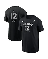 Nike Men's Chelsea Gray Black Las Vegas Aces Explorer Edition Name Number T-Shirt