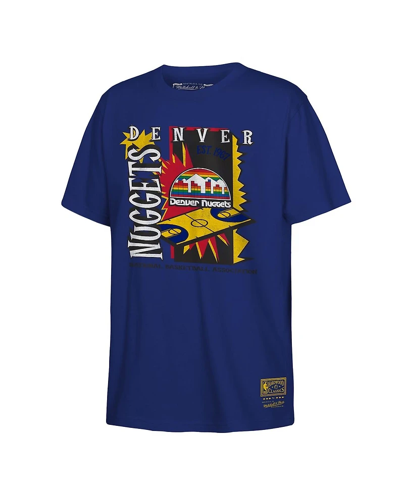 Mitchell & Ness Big Boys and Girls Royal Denver Nuggets Retro '90s Poster T-Shirt