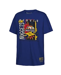 Mitchell & Ness Big Boys and Girls Royal Denver Nuggets Retro '90s Poster T-Shirt