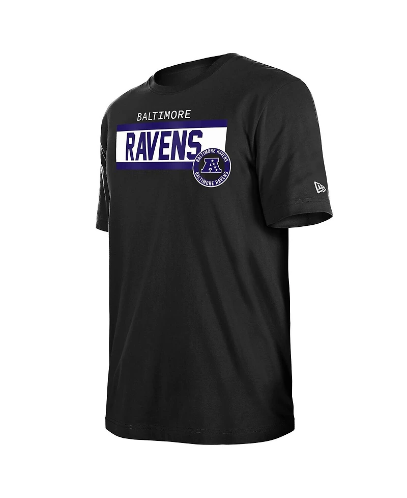 New Era Men's Black Baltimore Ravens 3rd Down High Density Print T-Shirt