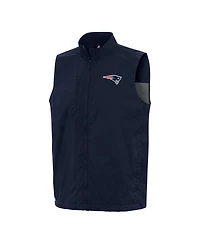 Antigua Men's Navy New England Patriots Brisk Full-Zip Vest