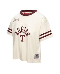 Mitchell & Ness Women's Cream Texas A&M Aggies Cropped Ringer T-Shirt