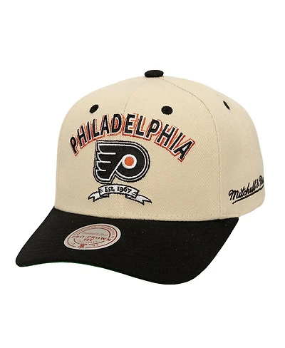 Mitchell & Ness Men's Cream Philadelphia Flyers Soul Legacy Defined Two-Tone Pro Crown Adjustable Hat