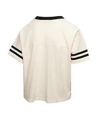 Mitchell & Ness Women's Cream Georgia Bulldogs Cropped Ringer T-Shirt
