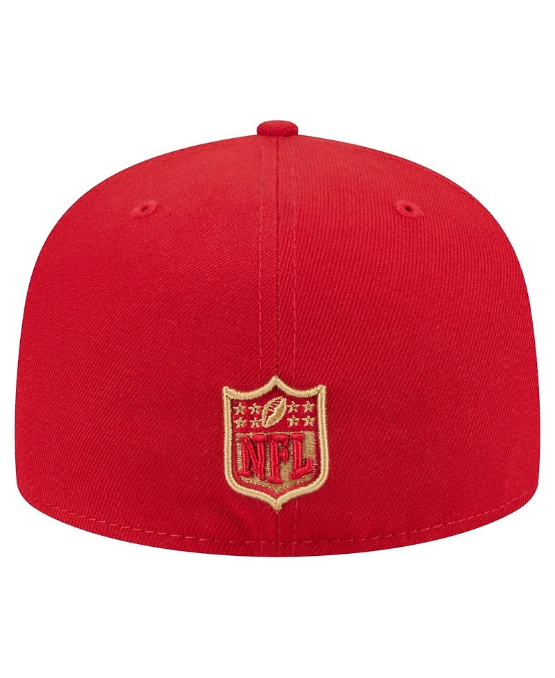 New Era Men's Scarlet San Francisco 49ers Oversized 59FIFTY Fitted Hat