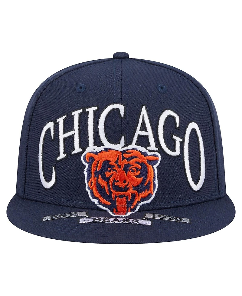 New Era Men's Navy Chicago Bears Bear Oversized 59FIFTY Fitted Hat