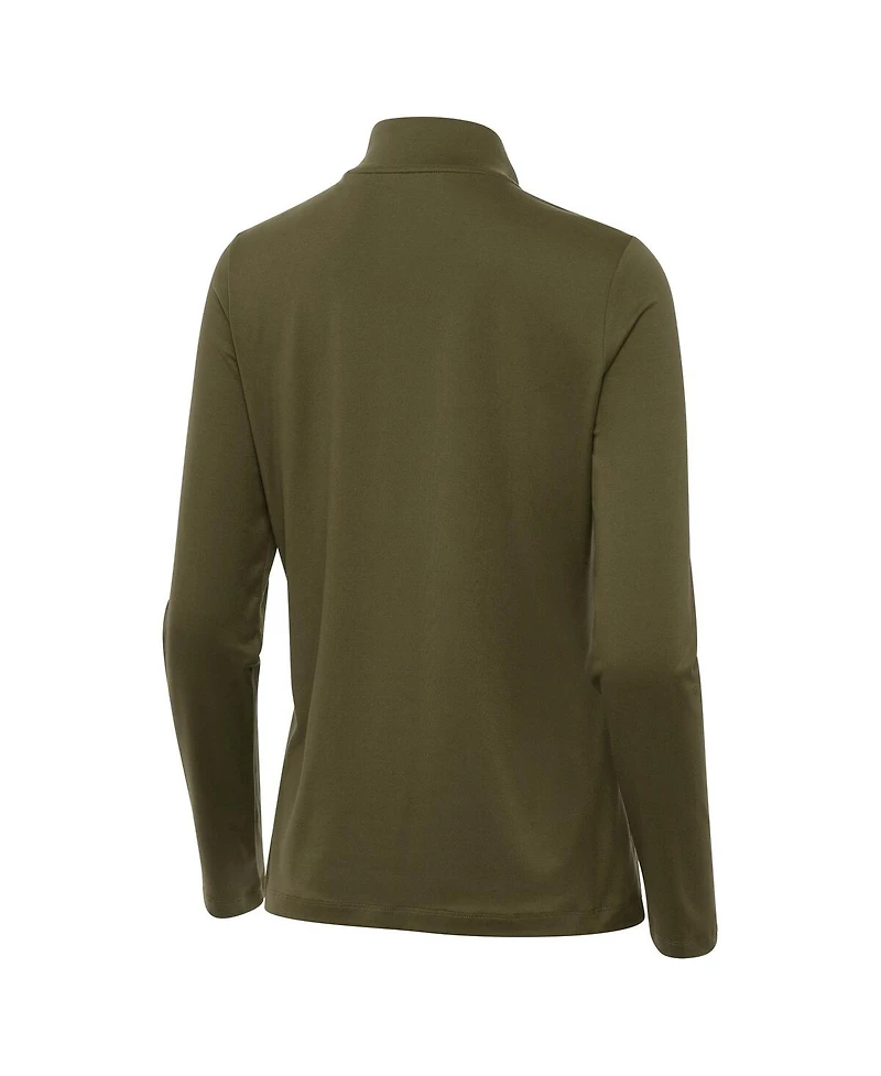 Antigua Women's Olive Ohio State Buckeyes Reprocess Quarter-Zip Top