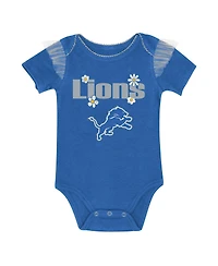 Outerstuff Girls Newborn 2-Piece Blue Detroit Lions My Team Rocks Bodysuit and Skirt Set