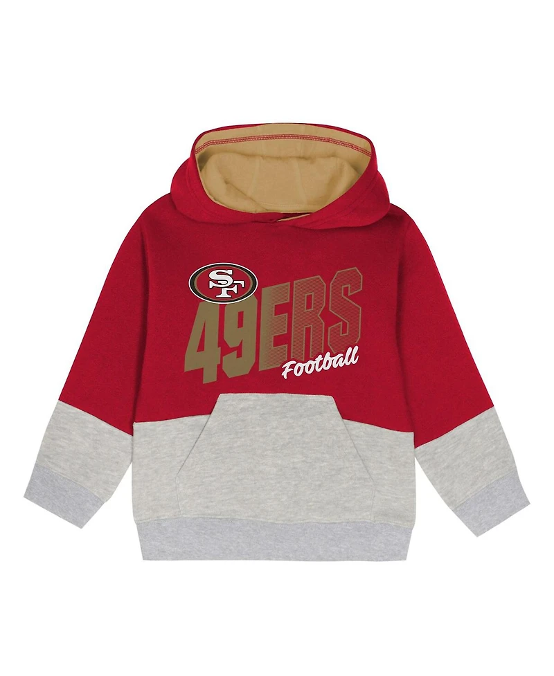 Outerstuff Toddler 2-Piece Scarlet San Francisco 49ers Lineman Fleece Hoodie and Pants Set
