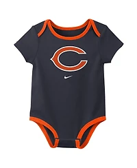 Nike Baby Boys and Girls 3-Pack Chicago Bears Bodysuit Set