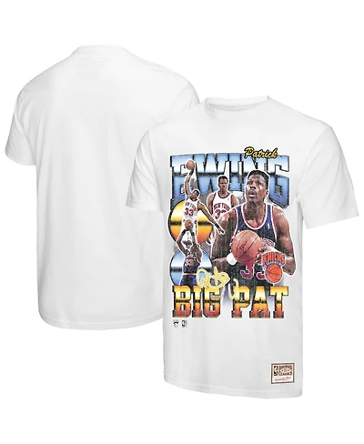 Mitchell & Ness Men's Patrick Ewing White New York Knicks Hardwood Classics Commemorative Player Collage T-Shirt