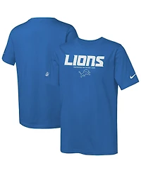 Nike Big Boys and Girls Blue Detroit Lions Sideline Team Issue T-Shirt