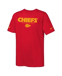 Nike Big Boys and Girls Red Kansas City Chiefs Sideline Team Issue T-Shirt