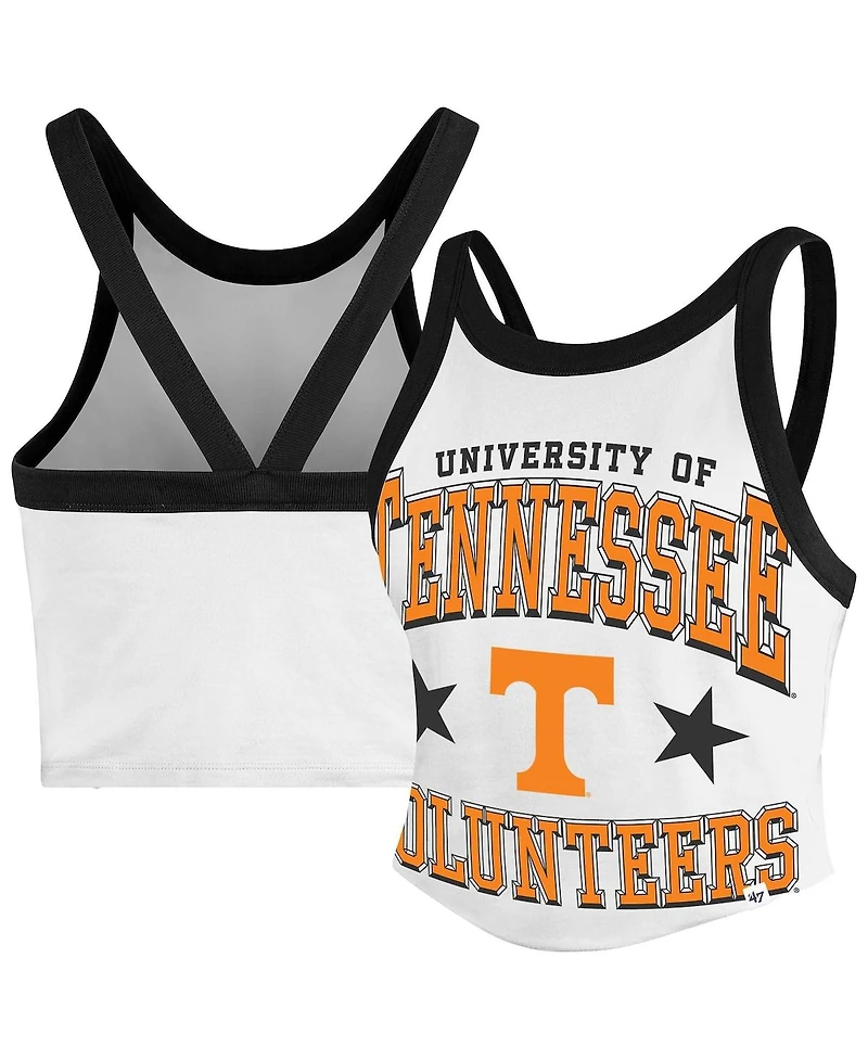 '47 Brand Women's White Tennessee Volunteers Energize Sporty Cropped Racerback Tank Top