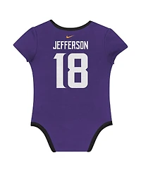 Nike Baby Boys and Girls 3-Pack Justin Jefferson Minnesota Vikings Name Number Bodysuit Set