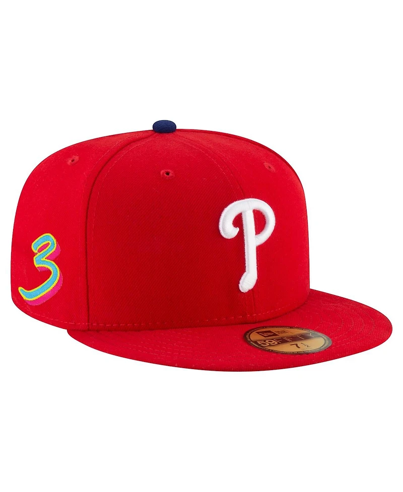 New Era Men's Bryce Harper Red Philadelphia Phillies 2025 Player's Weekend 59FIFTY Fitted Hat