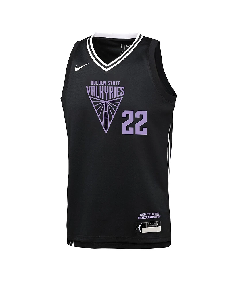 Nike Big Boys and Girls Veronica Burton Eclipse Black Golden State Valkyries Explorer Edition Victory Player Jersey