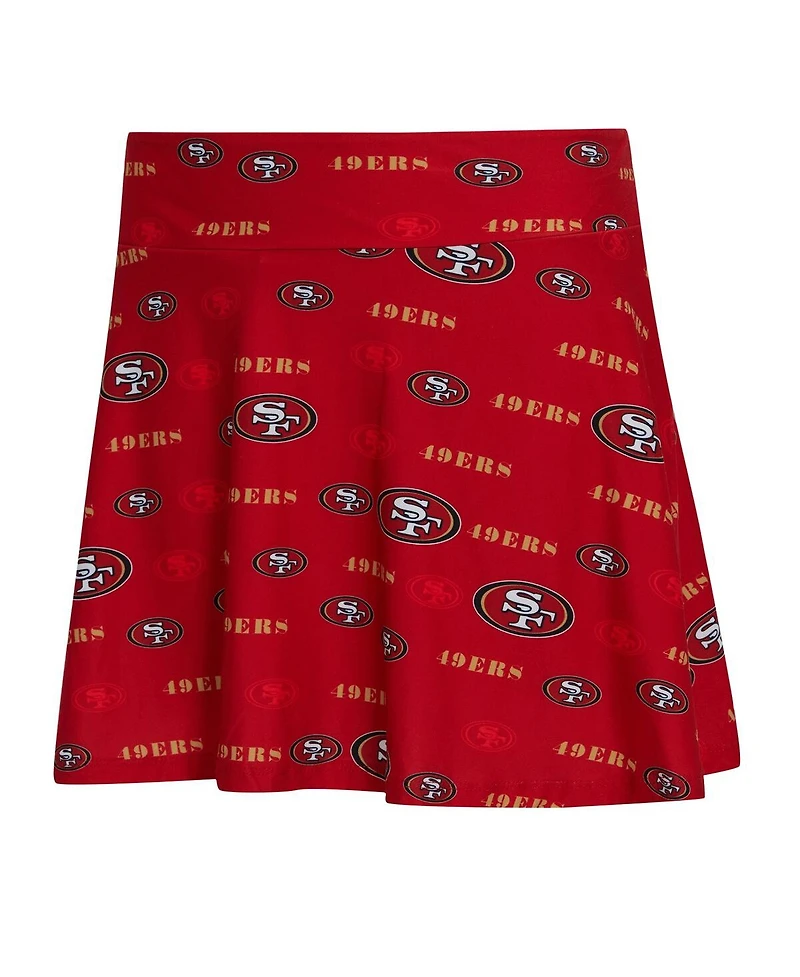 Concepts Sport Women's Scarlet San Francisco 49ers Mosaic Allover Print Skort