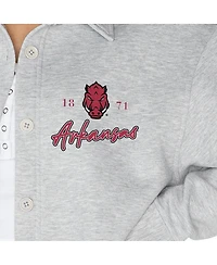 Gameday Couture Women's Ash Arkansas Razorbacks Foundation Full-Button Long Sleeve Overshirt