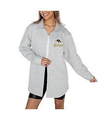 Gameday Couture Women's Ash Iowa Hawkeyes Foundation Full-Button Long Sleeve Overshirt