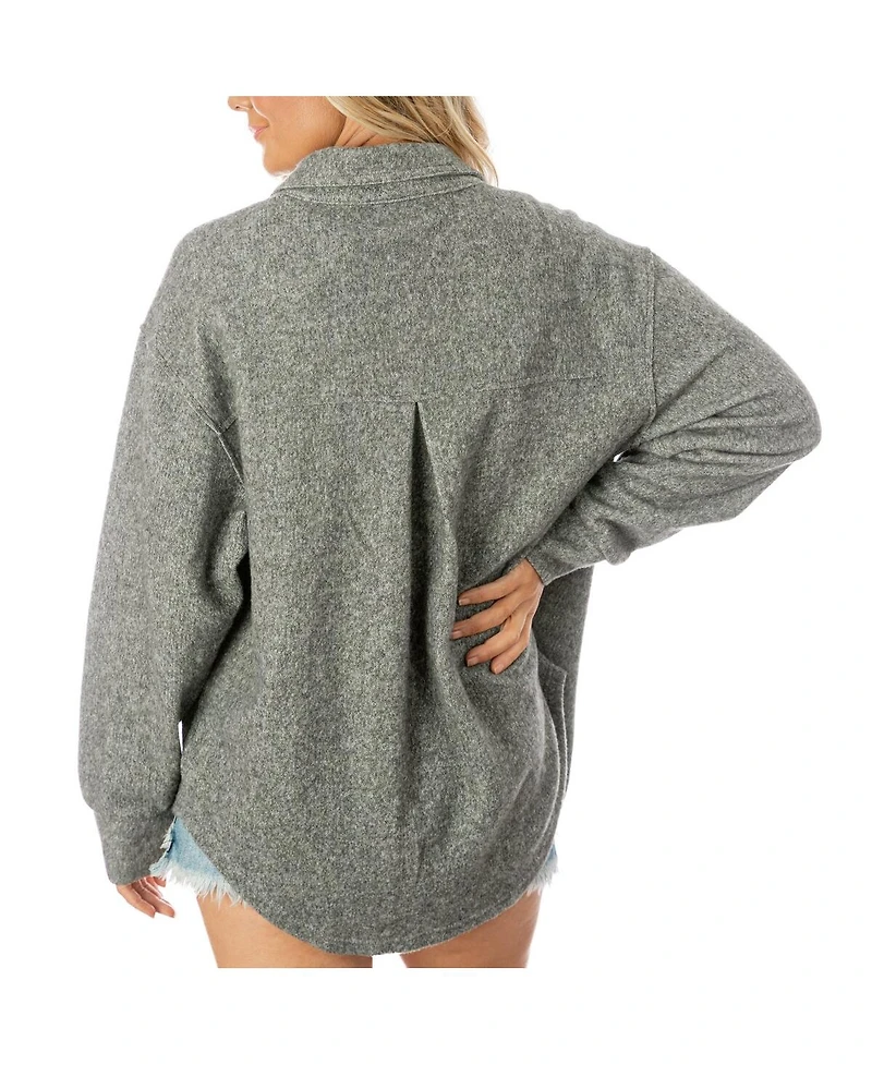 Gameday Couture Women's Gray Dallas Cowboys Oversized Long Pass Button-Up Shacket