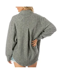 Gameday Couture Women's Gray Dallas Cowboys Oversized Long Pass Button-Up Shacket