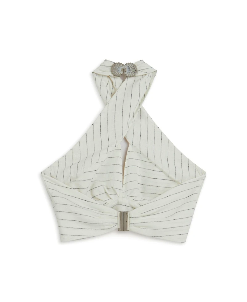 Nocturne Women's Halter Neck Blouse with Tie Detail