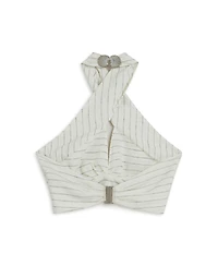 Nocturne Women's Halter Neck Blouse with Tie Detail