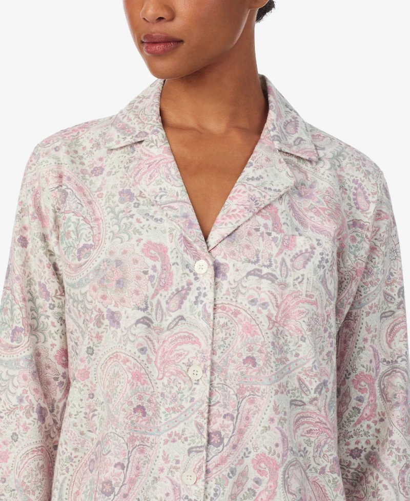 Lauren Ralph Women's 2-Piece Striped Pajama Top and Pant Set