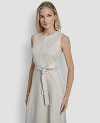 Dkny Women's Sleeveless Crew Neck Fit & Flare Dress
