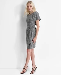 Dkny Women's Bubble Sleeve Ruched Sheath Dress