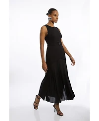 Karen Millen Women's Jersey Pleated Maxi Dress