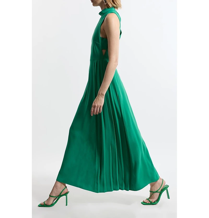 Karen Millen Women's Soft Tailored Pleated Panel Midaxi Dress