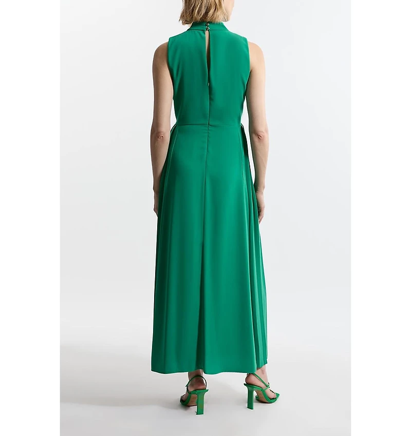 Karen Millen Women's Soft Tailored Pleated Panel Midaxi Dress